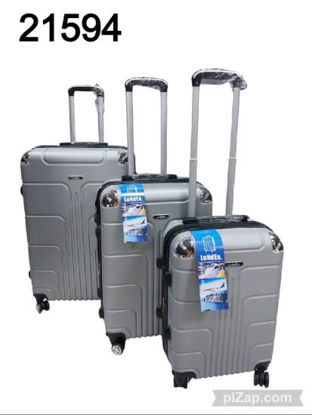 Imagen de VALIJAS EN SET X3 RUEDAS DESMONTABLES SILVE 2.25